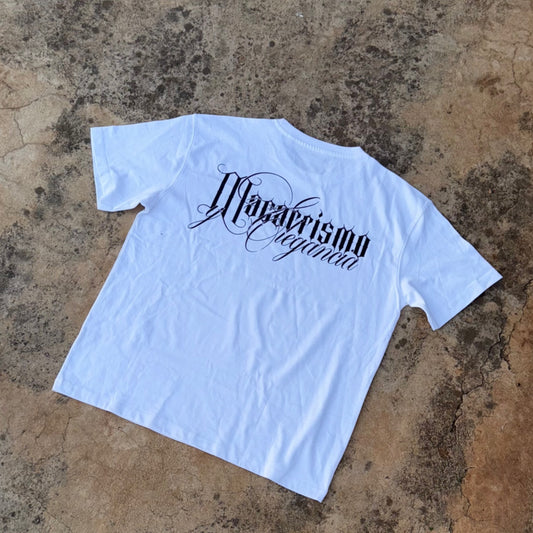 PRE-ORDER CAMISETA OVERSIZE BLANCA/NEGRA MACARRISMO Y ELEGANCIA DROP #1